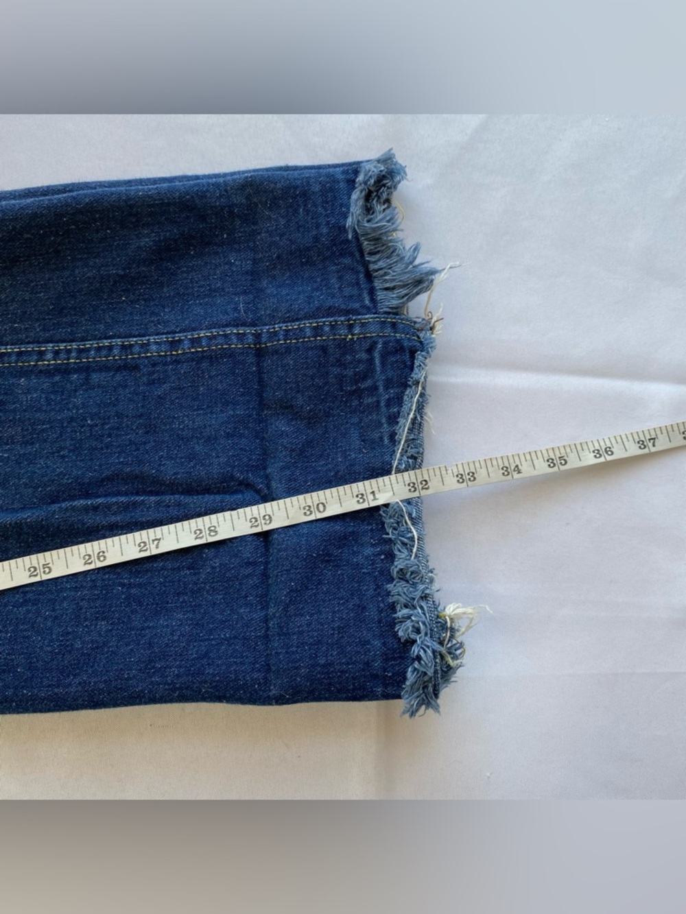 Rare Lee Leens Vintage 1970's Indigo Wash Denim Country Flared Jeans Size 30x32 - Picture 16 of 16